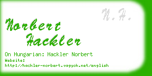 norbert hackler business card